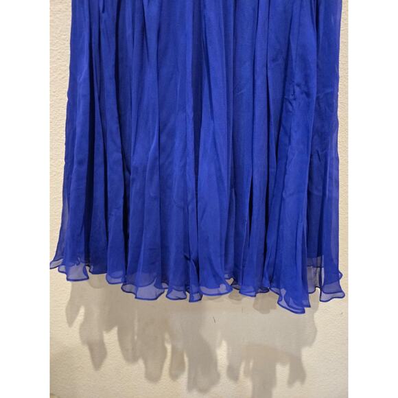 Tadashi Shoji Women's Blue One Shoulder Pleated Evening Gown 2 Goddess - Picture 3 of 9
